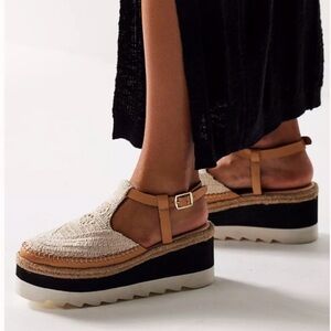 Free People 11 morning in my Mykonos espadrille Platform Sandals Crochet